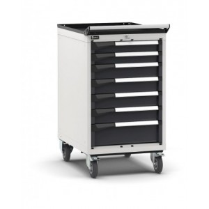 Cassettiera porta attrezzi con ruote, 7 cassetti 2x75 4x100 1x150, L561 x P726 x H1022 mm