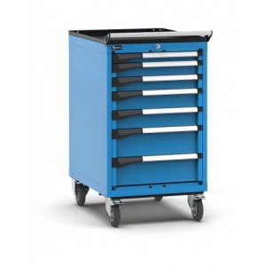 Cassettiera porta attrezzi con ruote, 7 cassetti 1x50 2x75 2x100 2x150, L561 x P726 x H1022 mm
