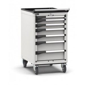 Cassettiera porta attrezzi con ruote, 7 cassetti 1x50 2x75 2x100 2x150, L561 x P726 x H1022 mm