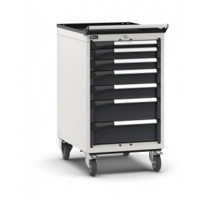 Cassettiera porta attrezzi con ruote, 7 cassetti 1x50 2x75 2x100 2x150, L561 x P726 x H1022 mm