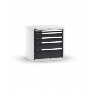 Blocco cassettiera da banco, 5 cassetti 1x50 2x100 1x150 1x200, L714 x P573 x H700 mm