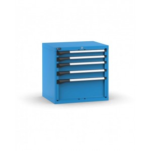 Blocco cassettiera da banco, 5 cassetti 2x75 2x100 1x250, L714 x P573 x H700 mm