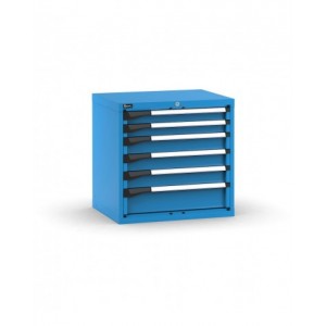 Blocco cassettiera da banco, 6 cassetti 2x75 3x100 1x150, L714 x P573 x H700 mm