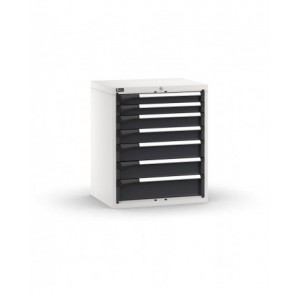 Blocco cassettiera da banco, 7 cassetti  2x75 2x100 2x125 1x150, L714 x P573 x H850 mm