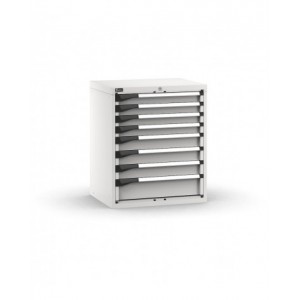 Blocco cassettiera da banco, 8 cassetti 4x75 3x100 1x150, L714 x P573 x H850 mm