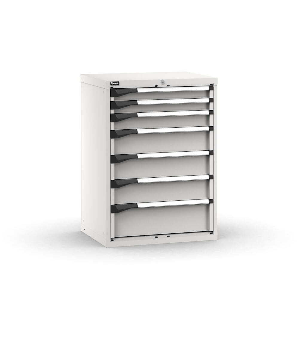 Cassettiera porta attrezzi, 7 cassetti 2x75 1x100 3x150 1x200, L714 x P573 x H1000 mm