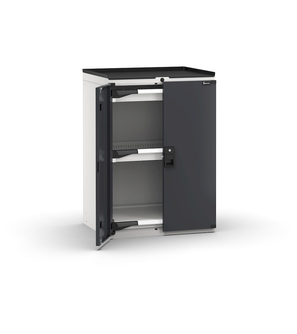 Armadietto portautensili con 2 ante a battente,  2 cassetti, 1 piani estraibili, L714 x P573 x H1022 mm