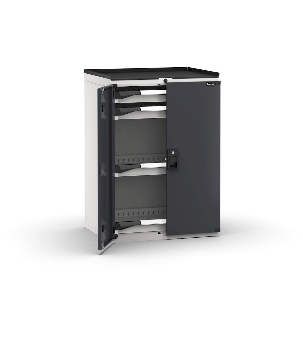 Armadietto portautensili con 2 ante a battente, 4 cassetti, L714 x P573 x H1022 mm