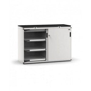 Armadietto portautensili con 2 ante scorrevoli, 2 cassetti, 6 piani estraibili, L714 x P573 x H1022 mm