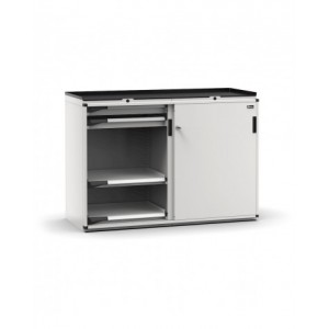 Armadietto portautensili con 2 ante scorrevoli, 4 cassetti, 4 piani estraibili, L714 x P573 x H1022 mm