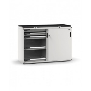 Armadietto portautensili con 2 ante scorrevoli, 10  cassetti, L714 x P573 x H1022 mm