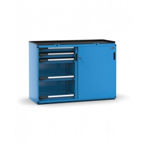 Armadietto portautensili con 2 ante scorrevoli, 10  cassetti, L714 x P573 x H1022 mm