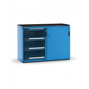 Armadietto portautensili con 2 ante scorrevoli, 8 cassetti, L714 x P573 x H1022 mm