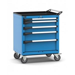 Cassettiera porta attrezzi con ruote, 5 cassetti 1x50 2x100 1x150 1x200, L714 x P573 x H922 mm