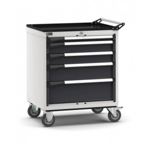 Cassettiera porta attrezzi con ruote, 5 cassetti 1x50 2x100 1x150 1x200, L714 x P573 x H922 mm