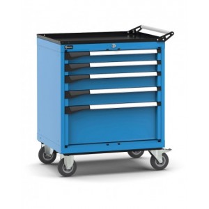 Cassettiera porta attrezzi con ruote, 5 cassetti  2x75 2x100 1x250, L714 x P573 x H922 mm