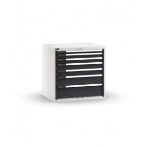 Blocco cassettiera da banco, 7 cassetti 1x50 2x75 2x100 1x150 1x200, L867 x P726 x H850 mm