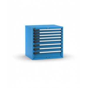 Blocco cassettiera da banco, 8 cassetti 4x75 3x100 1x150, L867 x P726 x H850 mm