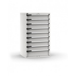 Cassettiera porta attrezzi, 9 cassetti ad estrazione telescopica 8x150 1x200, L867 x P726 x H1500 mm