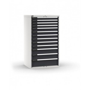 Cassettiera porta attrezzi, 13 cassetti ad estrazione telescopica 4X75 6X100 2X150 1X200, L867 x P726 x H1500 mm