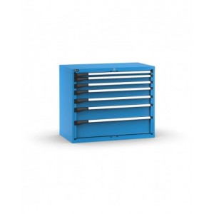 Blocco cassettiera da banco, 7 cassetti  1x50 2x75 2x100 1x150 1x200, L1020 x P573 x H850 mm