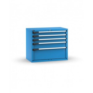 Blocco cassettiera da banco, 5 cassetti 3x100 1x150 1x300, L1020 x P573 x H850 mm