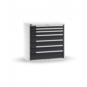 Cassettiera porta attrezzi, 7 cassetti 2x75 1x100 3x150 1x200, L1020 x P573 x H1000 mm