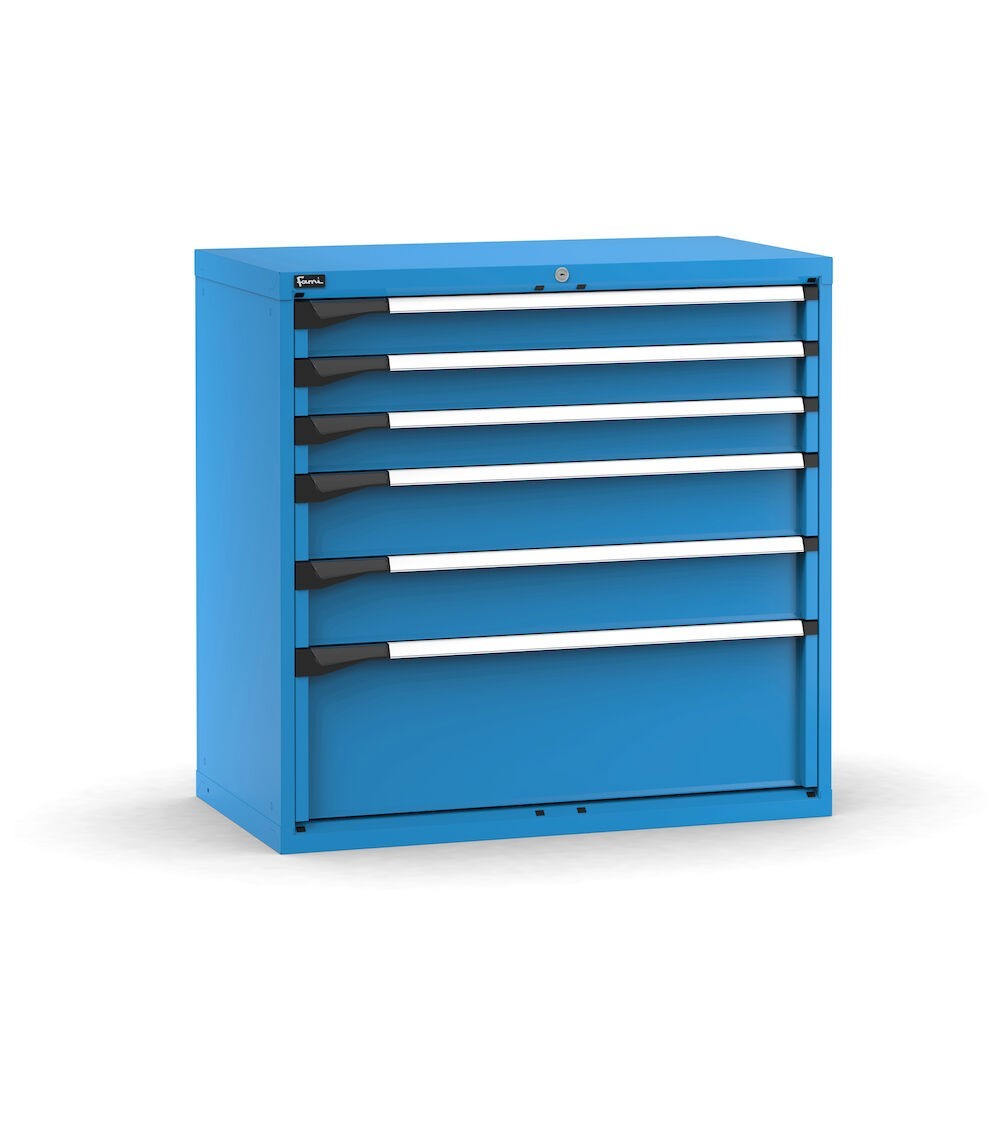 Cassettiera porta attrezzi,  6 cassetti 3x100 2x150 1x300, L1020 x P573 x H1000 mm