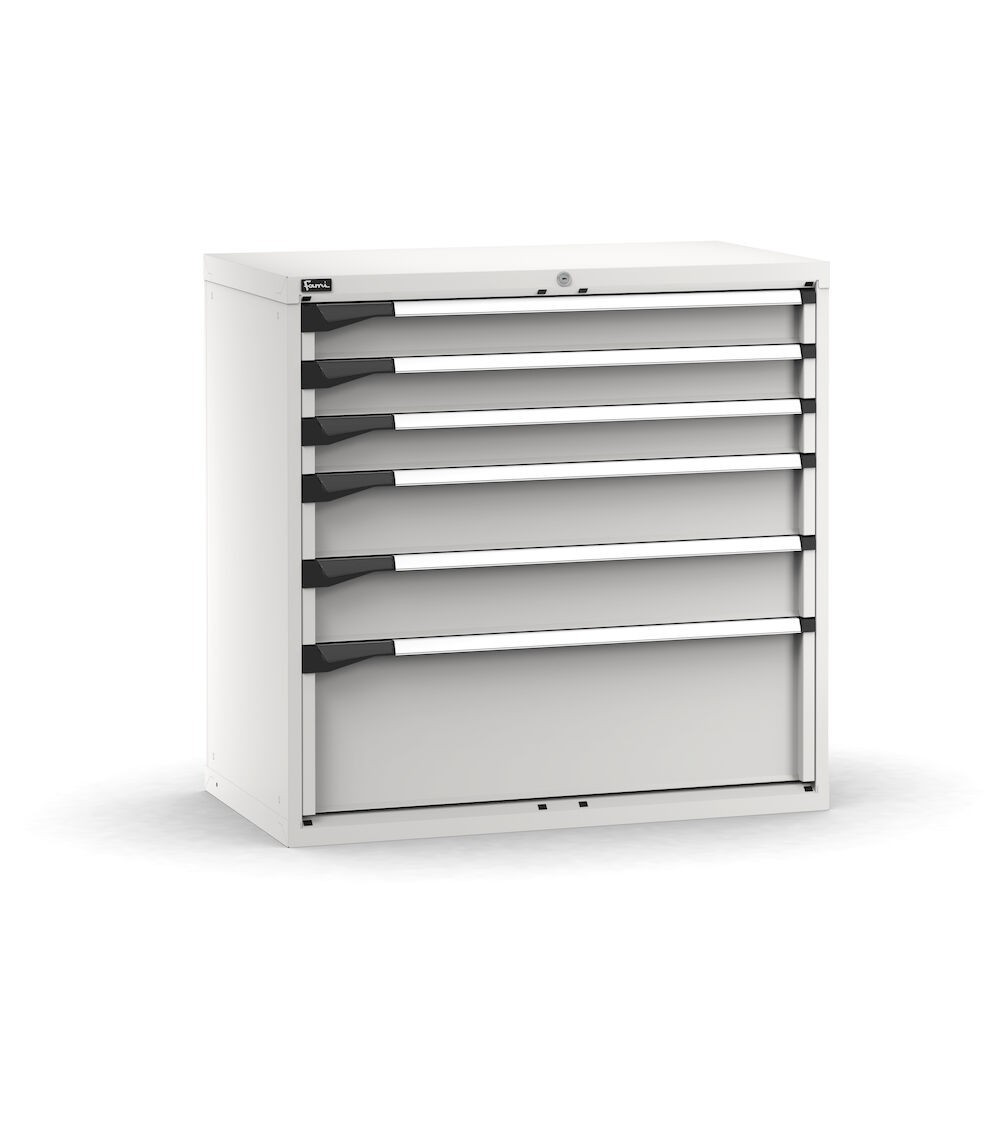 Cassettiera porta attrezzi,  6 cassetti 3x100 2x150 1x300, L1020 x P573 x H1000 mm