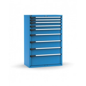 Cassettiera porta attrezzi, 9 cassetti 2x75 2x100 1x150 3x200 1x300, L1020 x P573 x H1500 mm