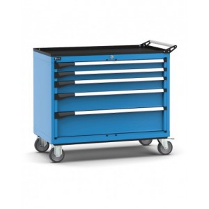 Cassettiera porta attrezzi con ruote, 5 cassetti  2x75 1x100 1x150 1x200, L1020 x P573 x H922 mm