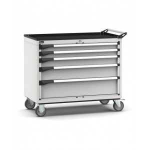 Cassettiera porta attrezzi con ruote, 5 cassetti  2x75 1x100 1x150 1x200, L1020 x P573 x H922 mm