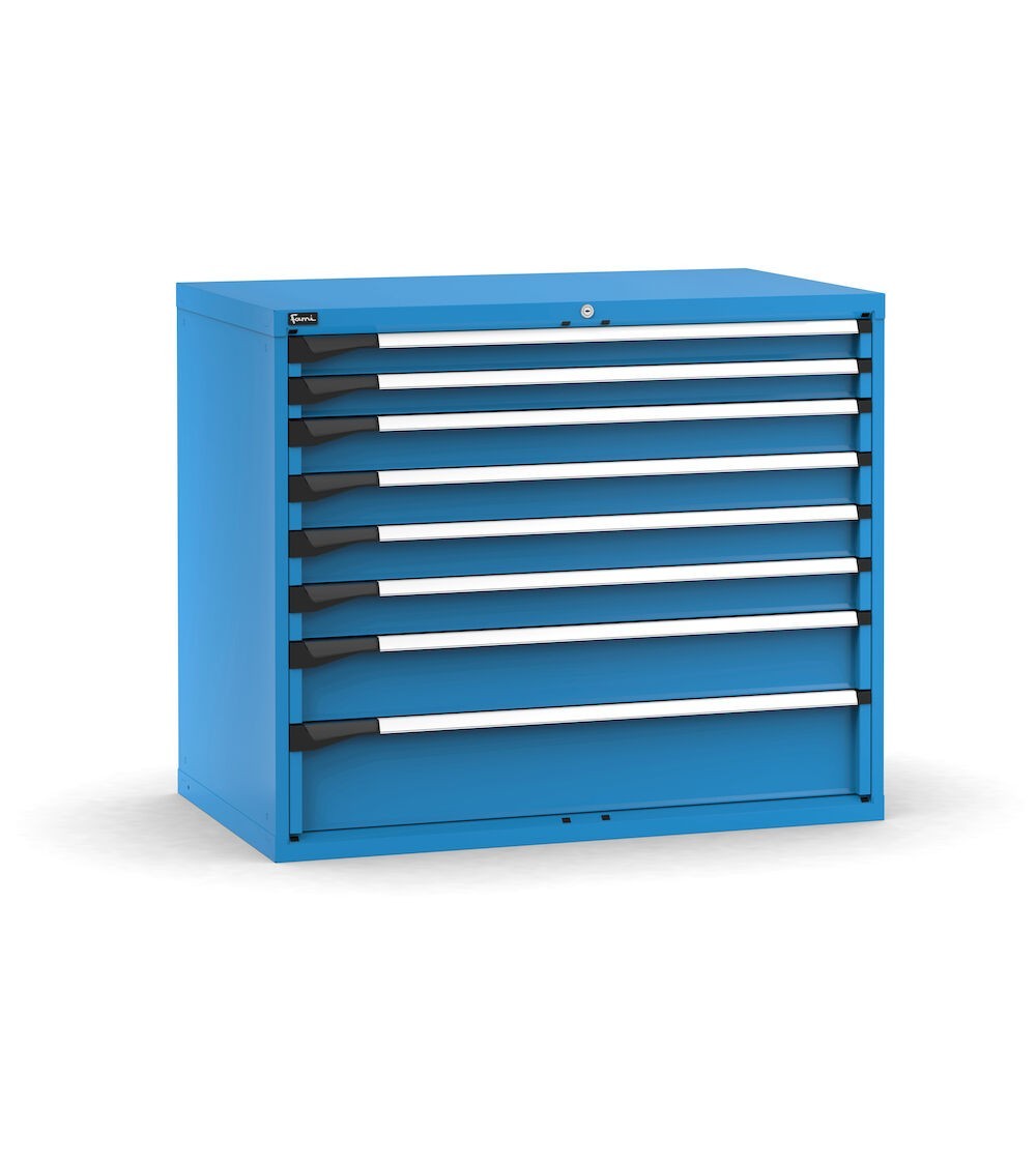 Cassettiera porta attrezzi, 8 cassetti 2x75 4x100 1x150 1x200, L1190 x P726 x H1000 mm