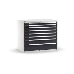 Cassettiera porta attrezzi, 8 cassetti 2x75 4x100 1x150 1x200, L1190 x P726 x H1000 mm