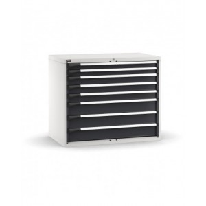 Cassettiera porta attrezzi, 8 cassetti 2x75 3x100 3x150, L1190 x P726 x H1000 mm