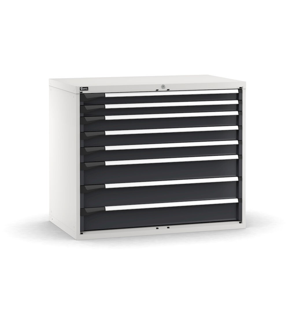 Cassettiera porta attrezzi, 8 cassetti 2x75 3x100 3x150, L1190 x P726 x H1000 mm