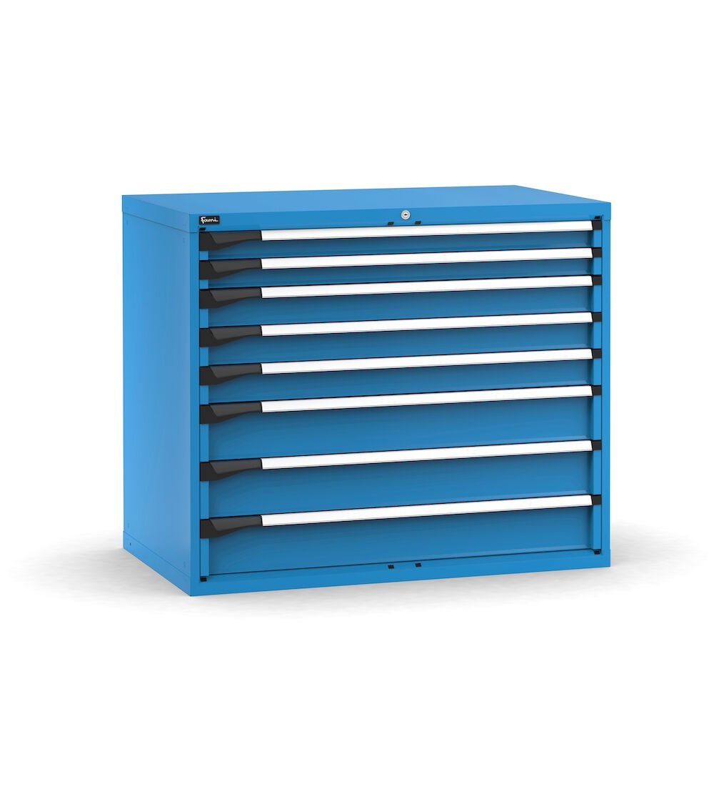 Cassettiera porta attrezzi, 8 cassetti 2x75 3x100 3x150, L1190 x P726 x H1000 mm