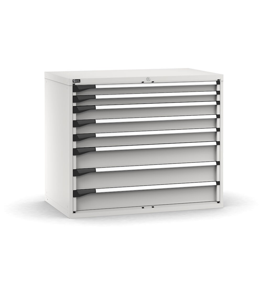 Cassettiera porta attrezzi, 8 cassetti 2x75 3x100 3x150, L1190 x P726 x H1000 mm