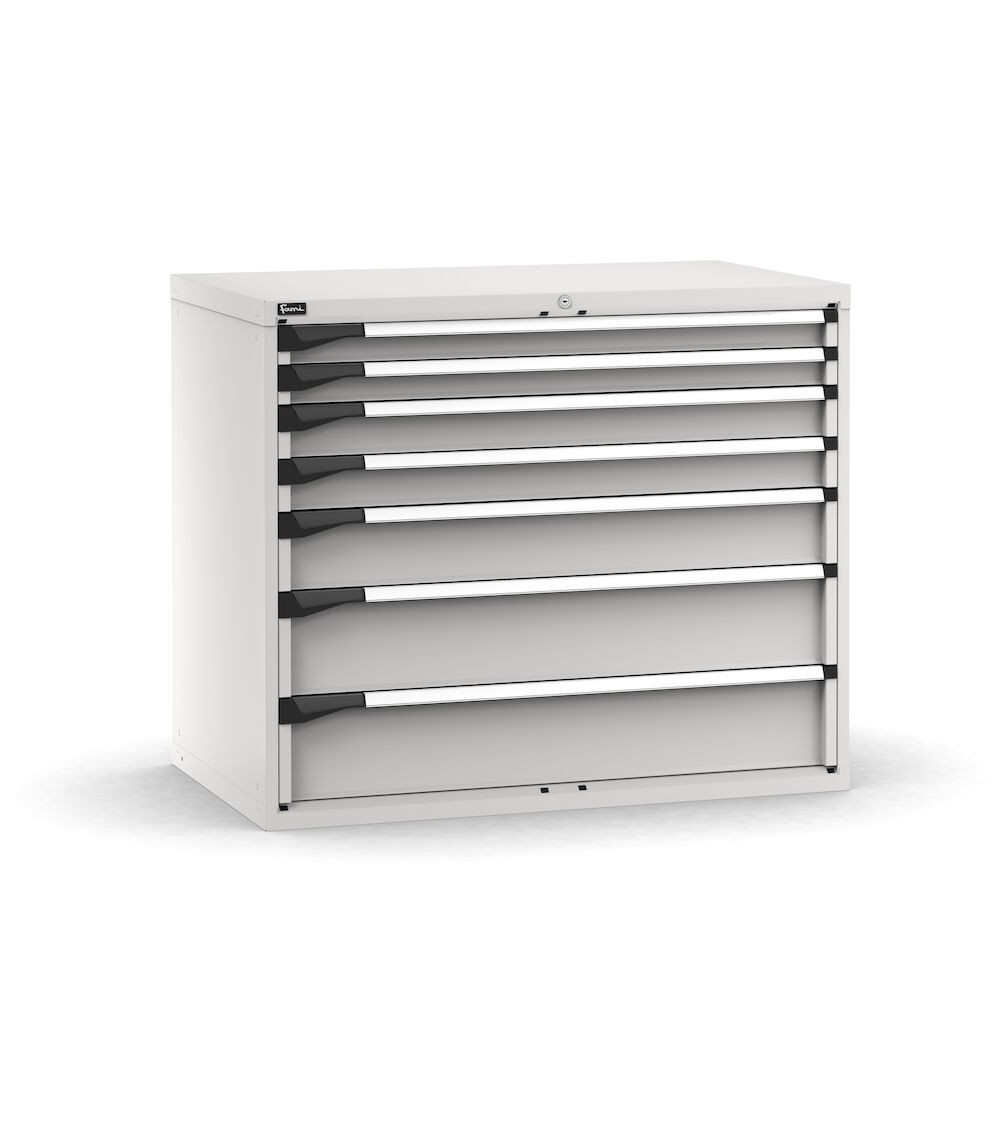 Cassettiera porta attrezzi, 7 cassetti 2x75 2x100 1x150 2x200, L1190 x P726 x H1000 mm