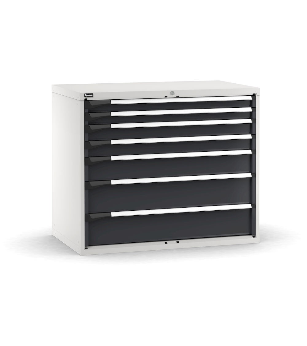 Cassettiera porta attrezzi, 7 cassetti 2x75 2x100 1x150 2x200, L1190 x P726 x H1000 mm