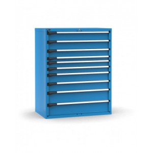 Cassettiera porta attrezzi, 10 cassetti 2x150 1x125 1x75 2x100 2x150 2x200, L1190 x P726 x H1500 mm