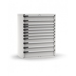 Cassettiera porta attrezzi, 11 cassetti 1x150 1x125 1x75 4x100 3x150 1x200,  L1190 x P726 x H1500 mm