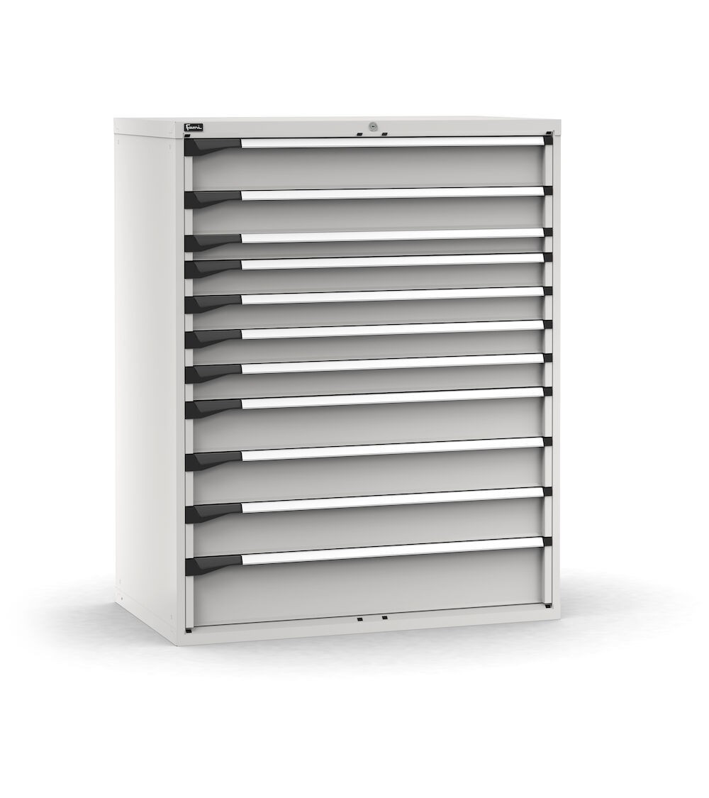 Cassettiera porta attrezzi, 11 cassetti 1x150 1x125 1x75 4x100 3x150 1x200,  L1190 x P726 x H1500 mm