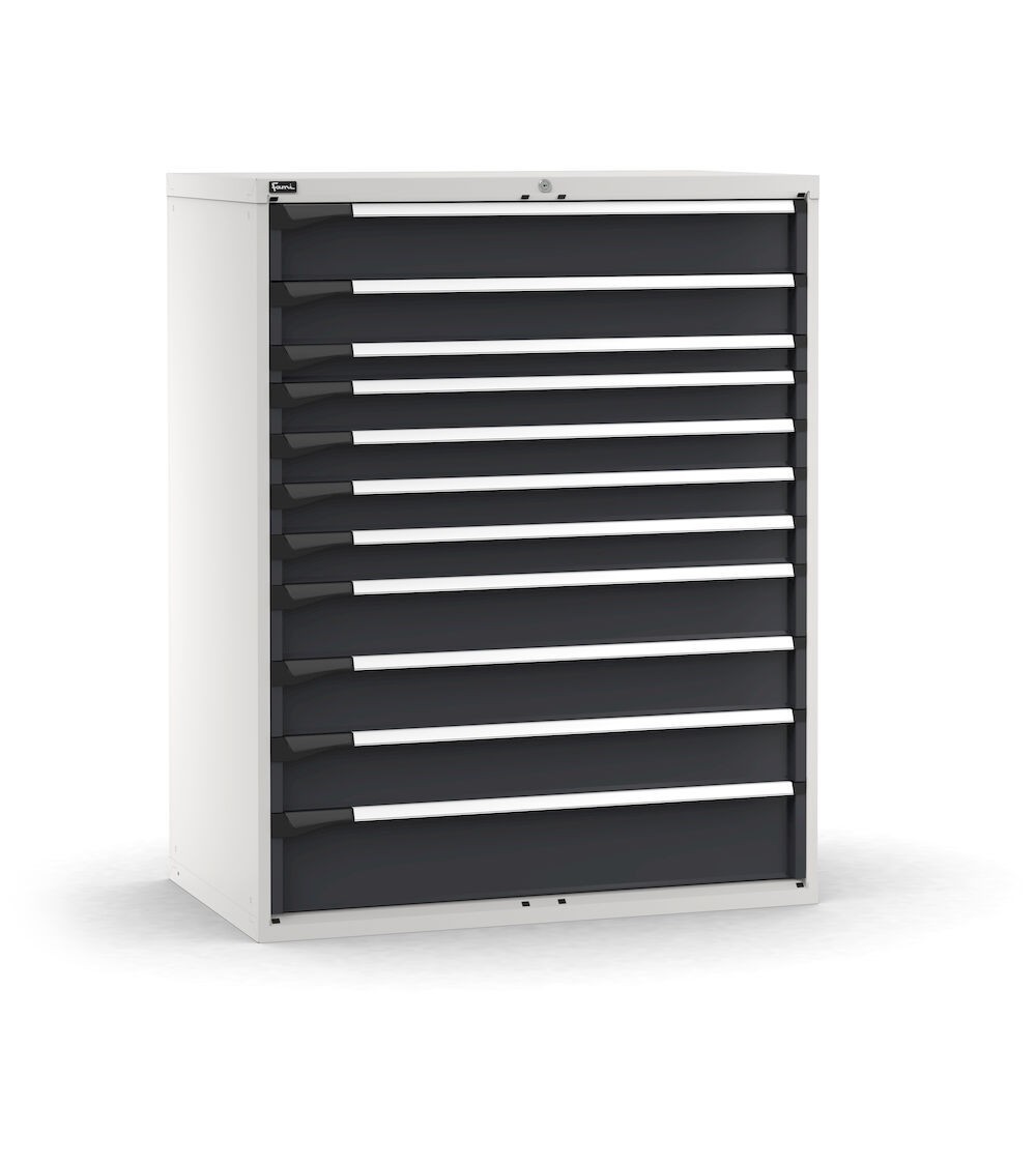 Cassettiera porta attrezzi, 11 cassetti 1x150 1x125 1x75 4x100 3x150 1x200,  L1190 x P726 x H1500 mm