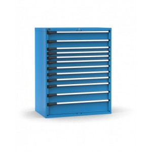 Cassettiera porta attrezzi, 12 cassetti 1x150 1x125 3x75 4x100 2x150 1x200, L1190 x P726 x H1500 mm