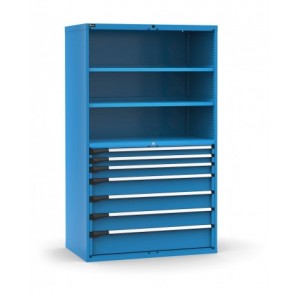 Armadio portautensili a 7 cassetti e 2 piani regolabili,  L1190 x P726 x H2000 mm