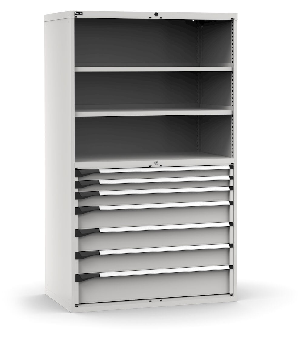 Armadio portautensili a 7 cassetti e 2 piani regolabili,  L1190 x P726 x H2000 mm