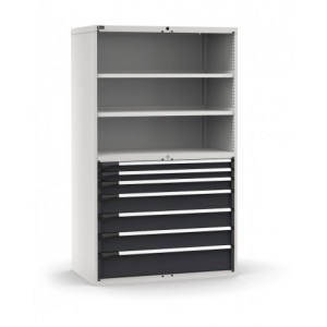 Armadio portautensili a 7 cassetti e 2 piani regolabili,  L1190 x P726 x H2000 mm