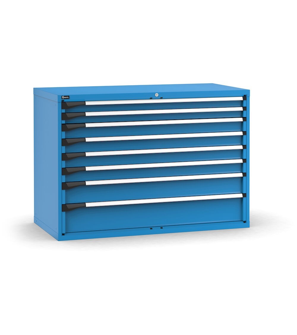 Cassettiera porta attrezzi, 8 cassetti 2x75 4x100 1x150 1x200, L1428 x P726 x H1000 mm