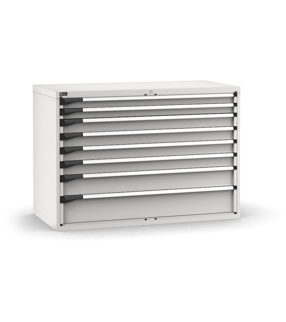 Cassettiera porta attrezzi, 8 cassetti 2x75 4x100 1x150 1x200, L1428 x P726 x H1000 mm